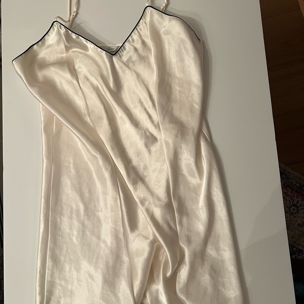 Elegant Cream Satin Slip Lingerie